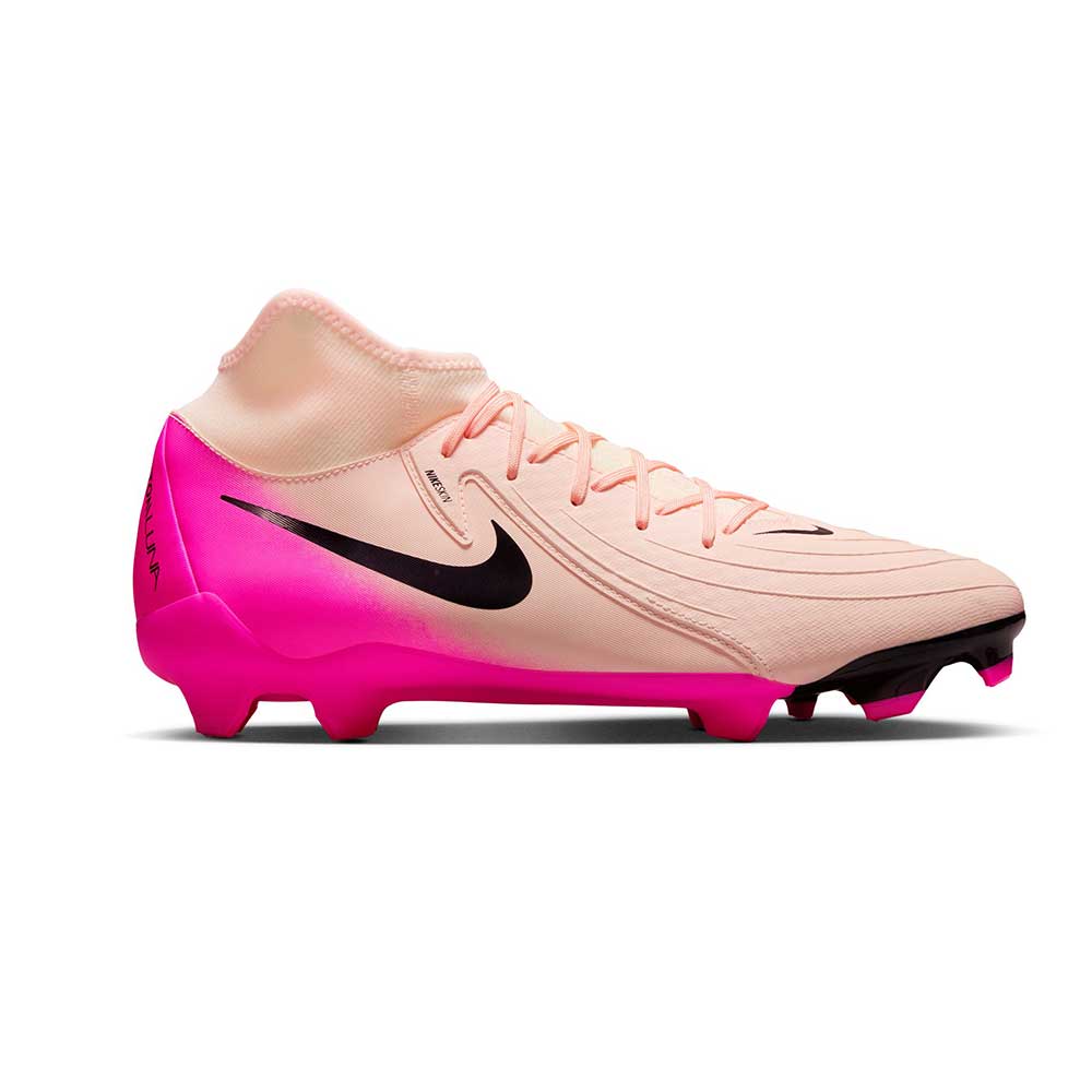 Nike Phantom Luna 2 Academy MG High-Top Soccer Cleats - Crimson Tint/Pink Blast/Black- Regular (D)
