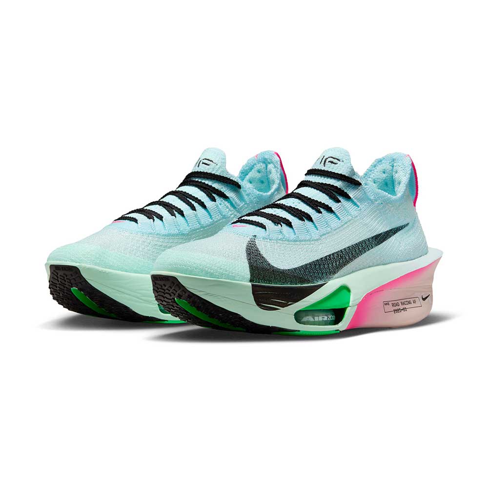 Women's Alphafly 3 Running Shoe - Glacier Blue/Black/Mint Foam/Green Shock - Regular (B)