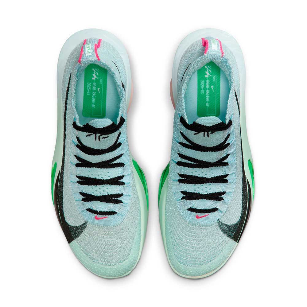 Women's Alphafly 3 Running Shoe - Glacier Blue/Black/Mint Foam/Green Shock - Regular (B)