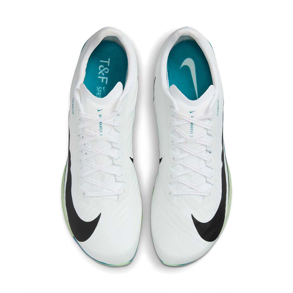 All Gender Nike Air Zoom Maxfly 2 Track & Field Sprinting Spikes - White/Black/Bright Spruce/Barely Green - Regular (D)