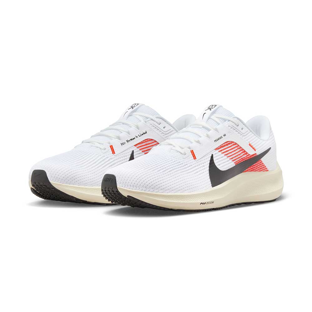 Nike Air Zoom Pegasus 40 Eliud Kipchoge Running Shoe - White/Black-Chile Red-Coconut Milk- Regular (D)