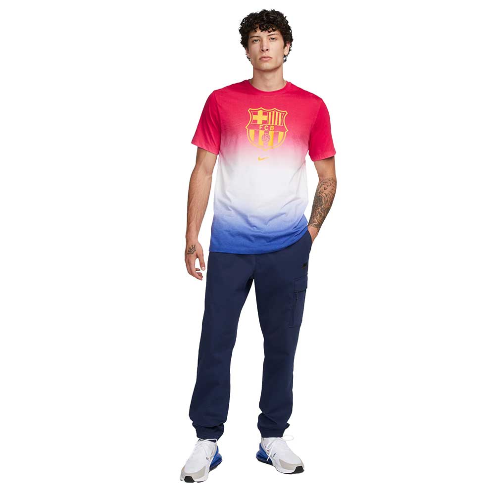 Men's FC Barcelona Crest Tee - White/Noble Red/Deep Royal Blue/Amarillo