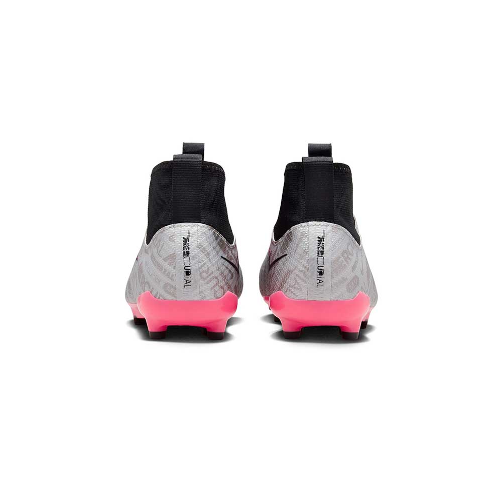 Youth Nike Jr. Zoom Mercurial Superfly 9 Pro XXV FG Soccer Cleats - Metallic Silver/Hyper Pink - Regular (D)