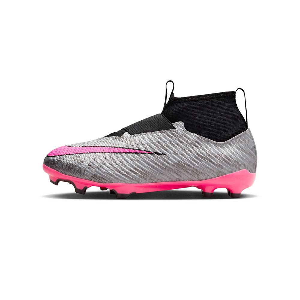 Youth Nike Jr. Zoom Mercurial Superfly 9 Pro XXV FG Soccer Cleats - Metallic Silver/Hyper Pink - Regular (D)