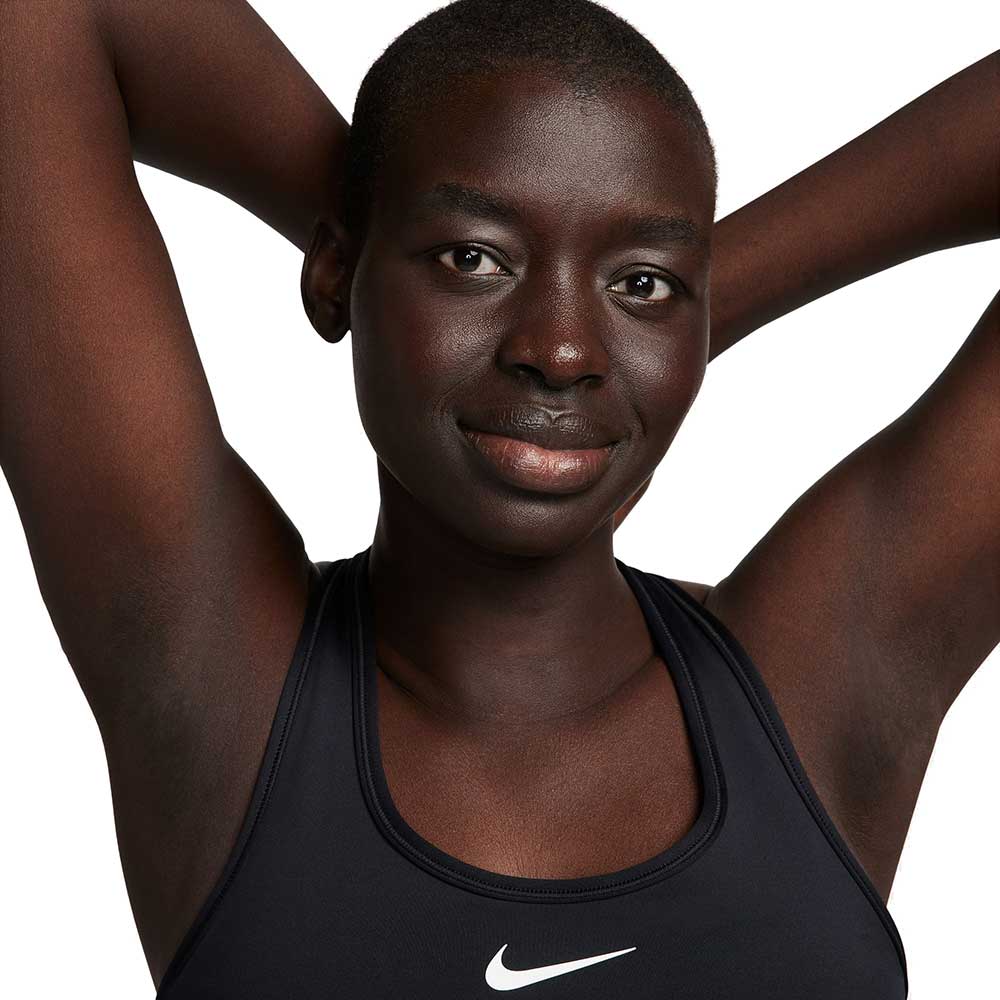 Women's Nike Dri-FIT Swoosh Longline Bra - Black