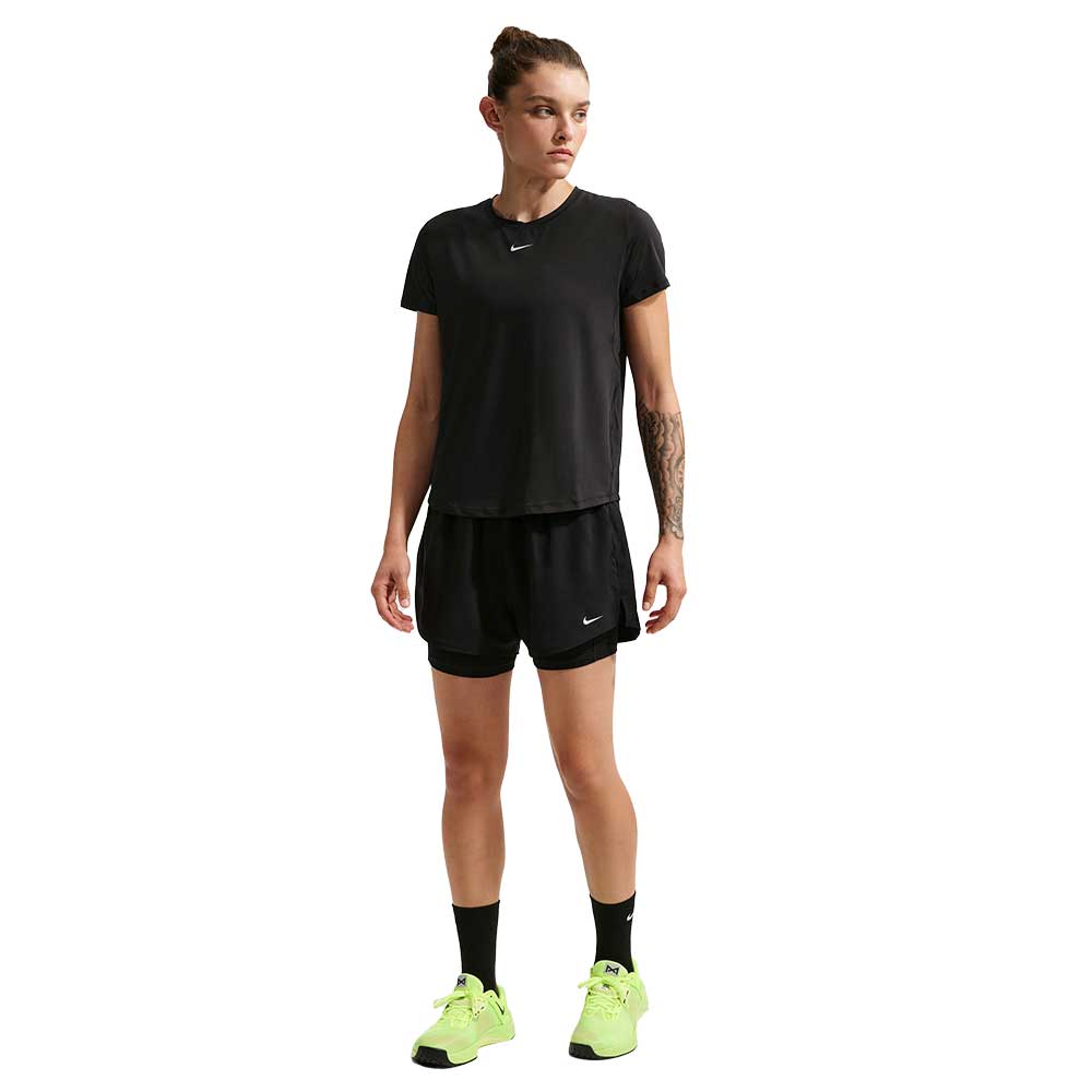 Women's Nike One Classic Dri-FIT Short Sleeve Top - Black/White Swoosh