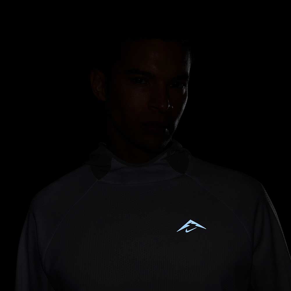 Men's Nike Dri-FIT UV Trail Long Sleeve Hooded Top - Summit White