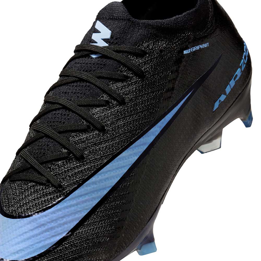 Zoom Vapor 16 Elite FG Soccer Cleat - Black/Ice Blue - Regular (D)