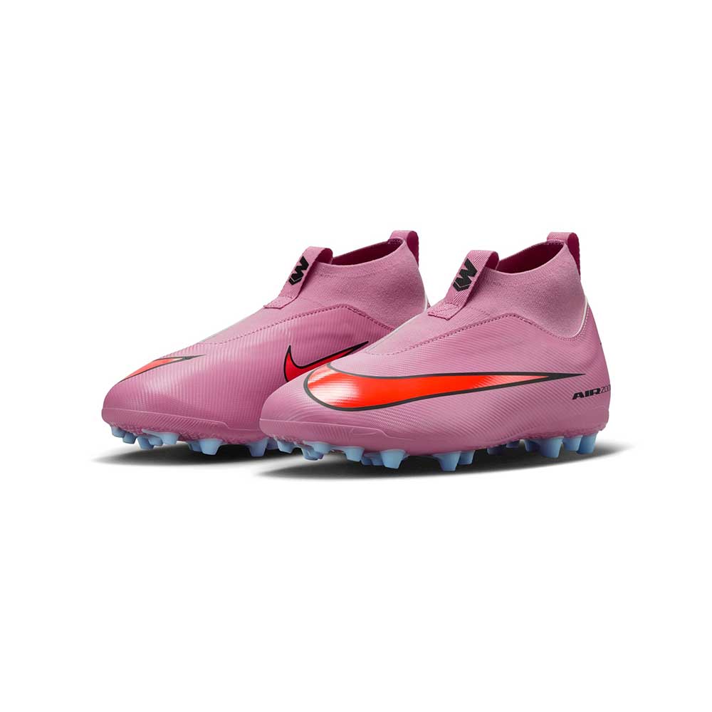 JR Mercurial Superfly 10 Academy AG Soccer Shoe - Magic Flamingo/Black/Total Crimson - Regular (D)