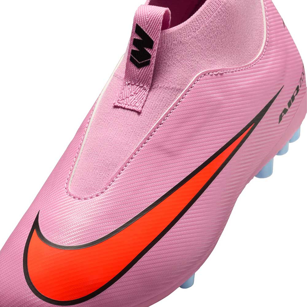 JR Mercurial Superfly 10 Academy AG Soccer Shoe - Magic Flamingo/Black/Total Crimson - Regular (D)