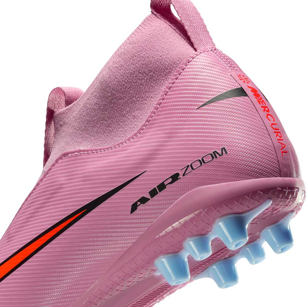 JR Mercurial Superfly 10 Academy AG Soccer Shoe - Magic Flamingo/Black/Total Crimson - Regular (D)