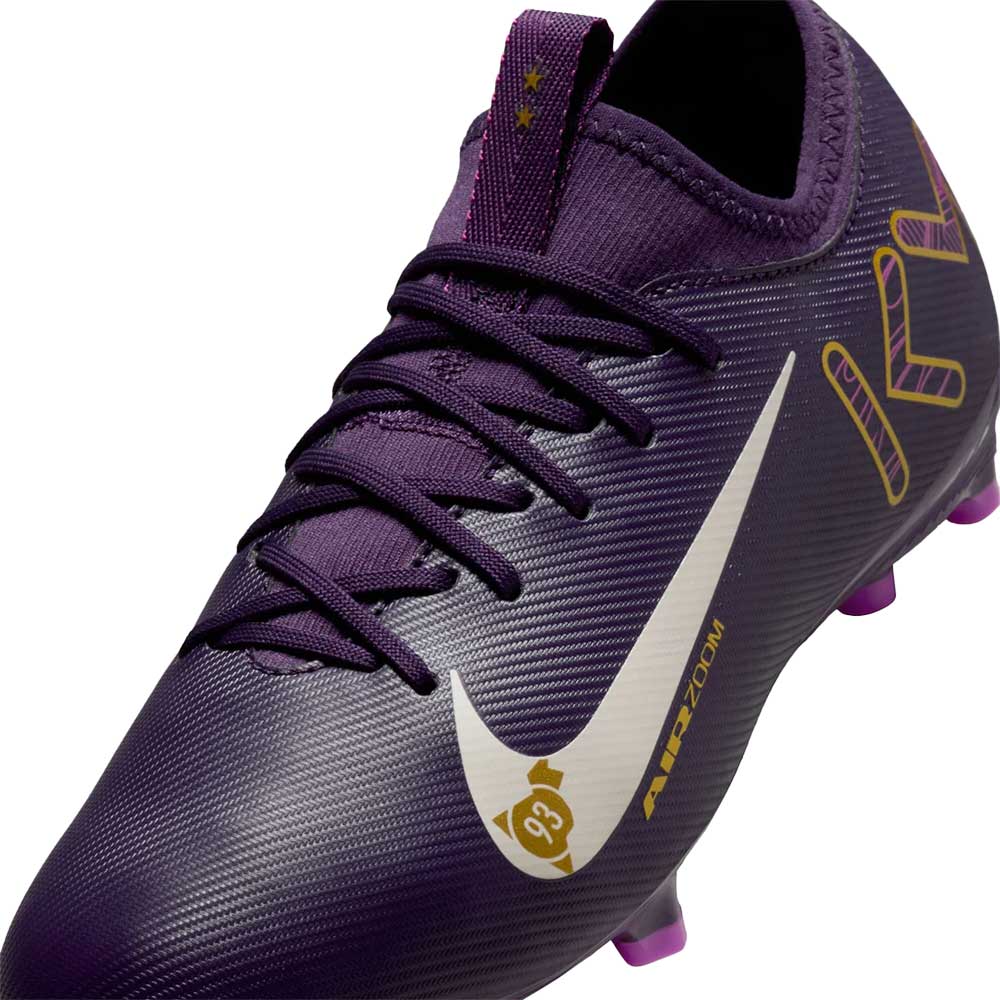 JR Zoom Vapor 16 Academy Mbappe FG/MG Soccer Shoe - Grand Purple/Pale Ivory - Regular (D)