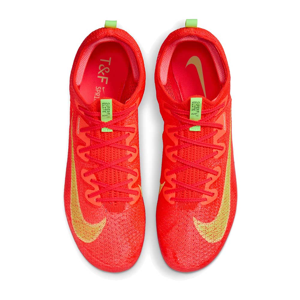 All Gender Nike Superfly Elite 2 Track & Field Sprinting Spikes - Bright Crimson/Washed Coral/Lime Blast- Regular (D)