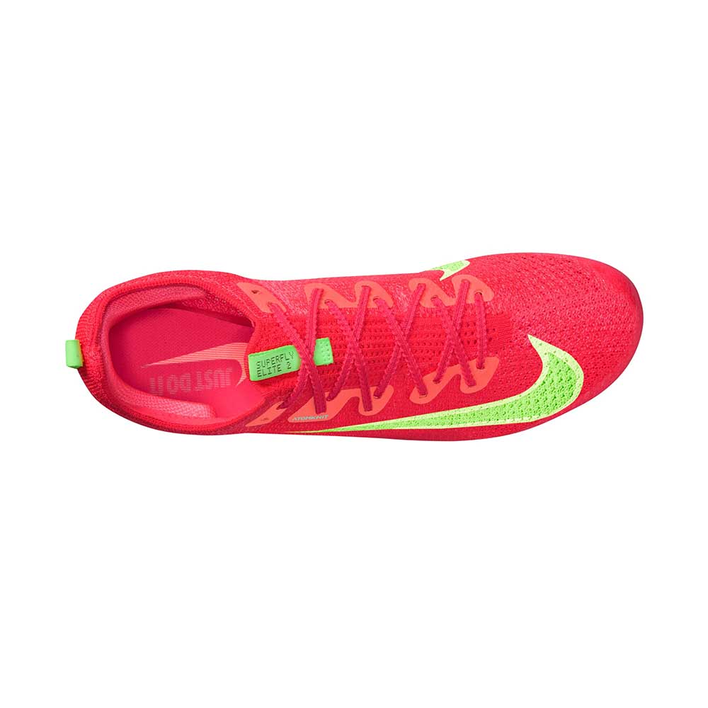 All Gender Nike Superfly Elite 2 Track & Field Sprinting Spikes - Bright Crimson/Washed Coral/Lime Blast- Regular (D)