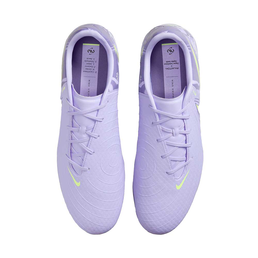 All Gender Phantom GX II Academy FG/MG Soccer Shoe - Purple Agate/Barely Volt - Regular (D)