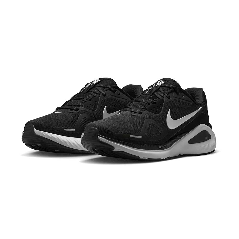 Women's Nike Structure 26 Running Shoe - Black/White/Cool Grey/Metallic Silver - Regular (B)