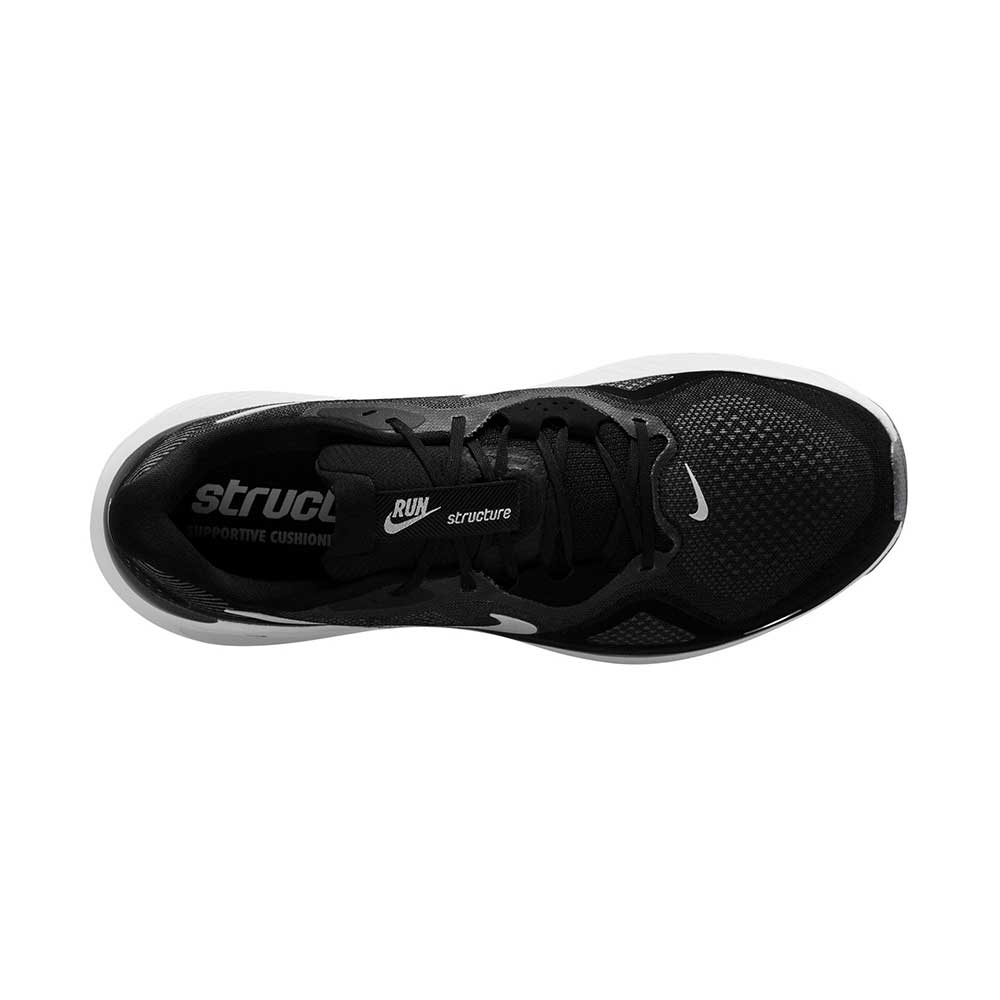Men's Nike Structure 26 Running Shoe - Black/White/Cool Grey/Metallic Silver - Regular (D)