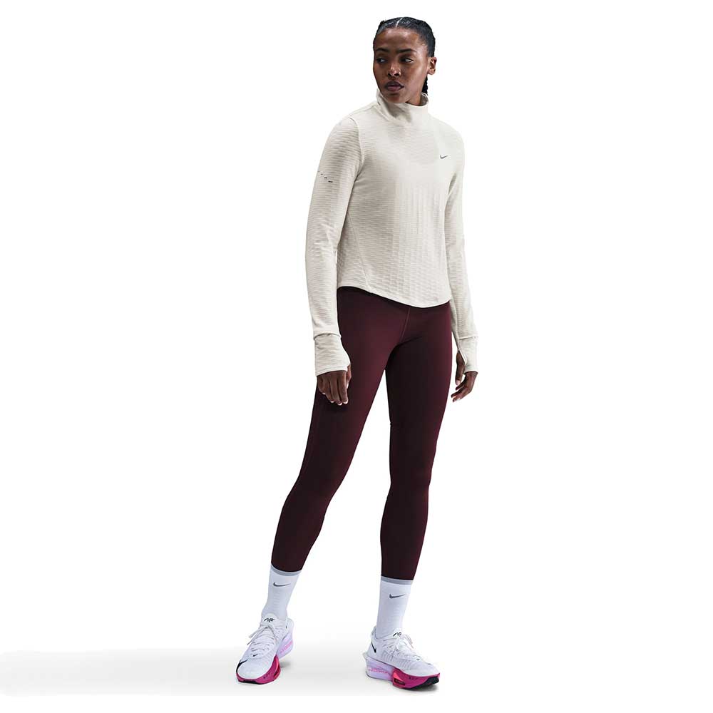 Women's Therma-FIT Turtle-Neck Running Top - Sail