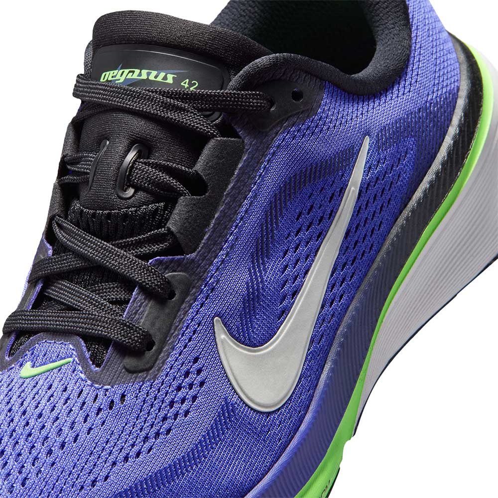 Youth Nike Pegasus 42 Running Shoe - Sapphire/Black/Lapis/Lime Blast - Regular (D)