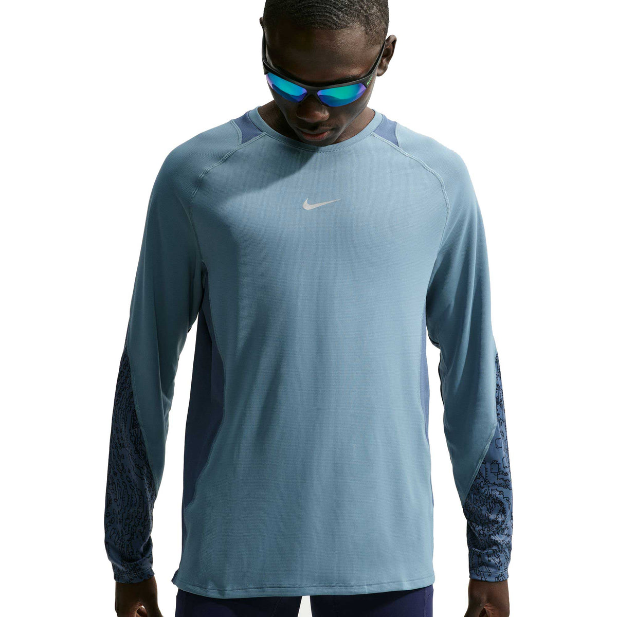 Men's Nike Dri-FIT Winterized Long Sleeve Running Top - Smokey Blue/New Slate