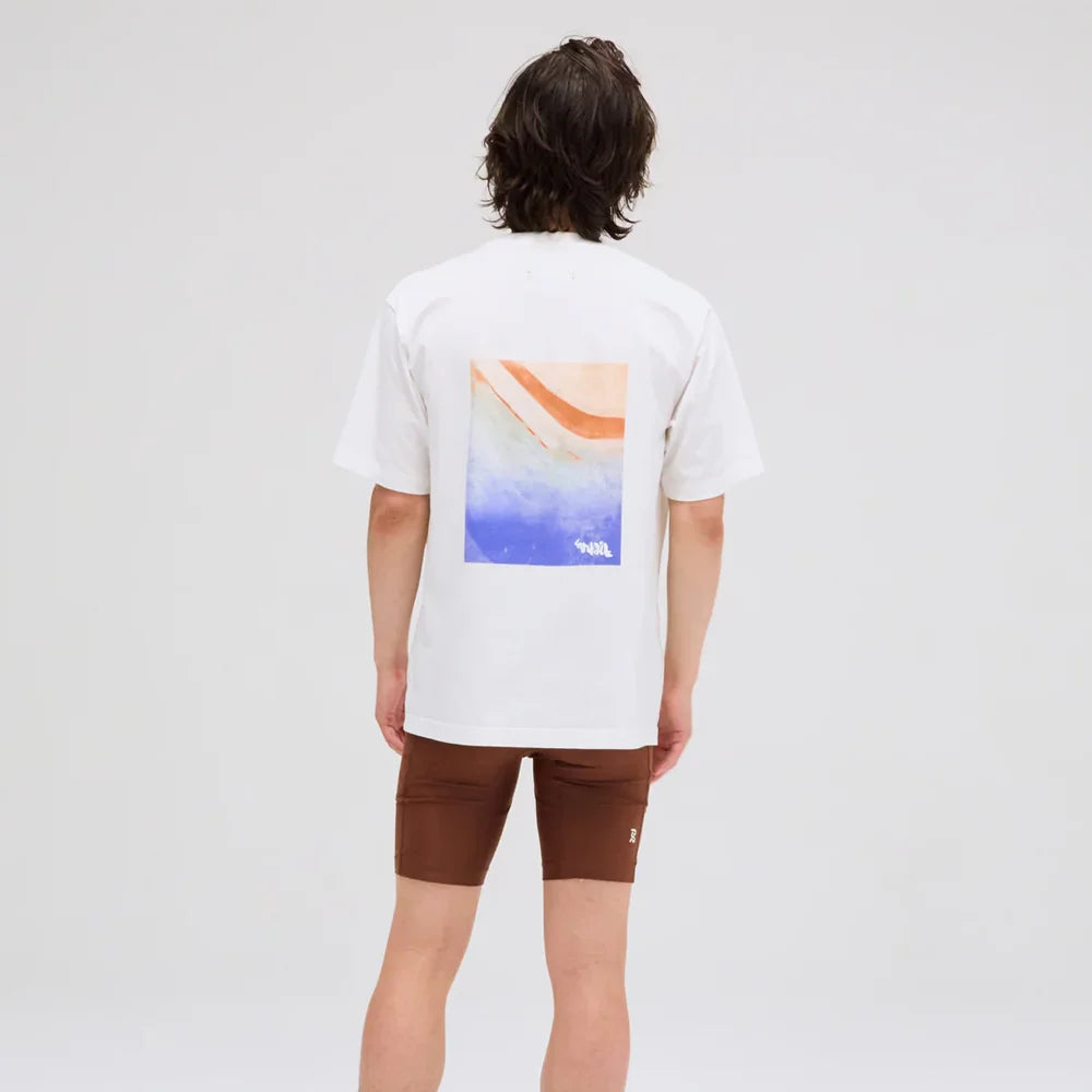 Abstract Water Cotton Tee - White