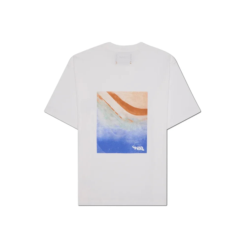 Abstract Water Cotton Tee - White
