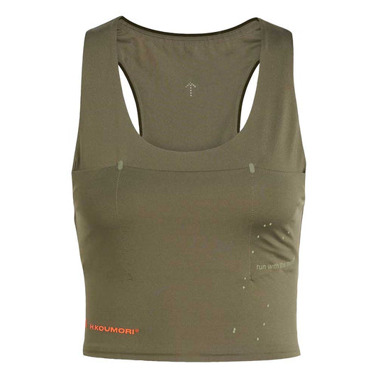 Women's ADI365 Hermanos Koumori Running Crop Top - Olive Strata