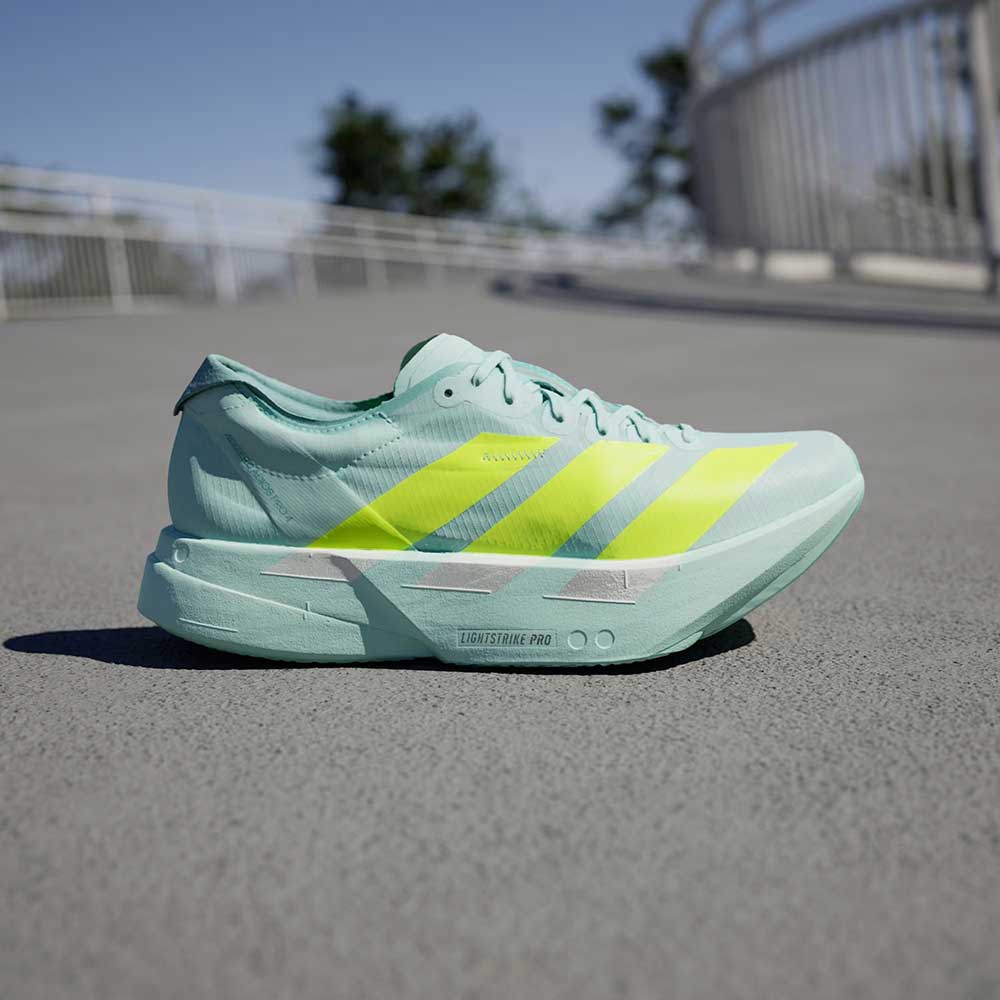 Women's Adios Pro 4 Running Shoe - Semi Flash Aqua/Lucid Lemon/Mint Ton - Regular (B)