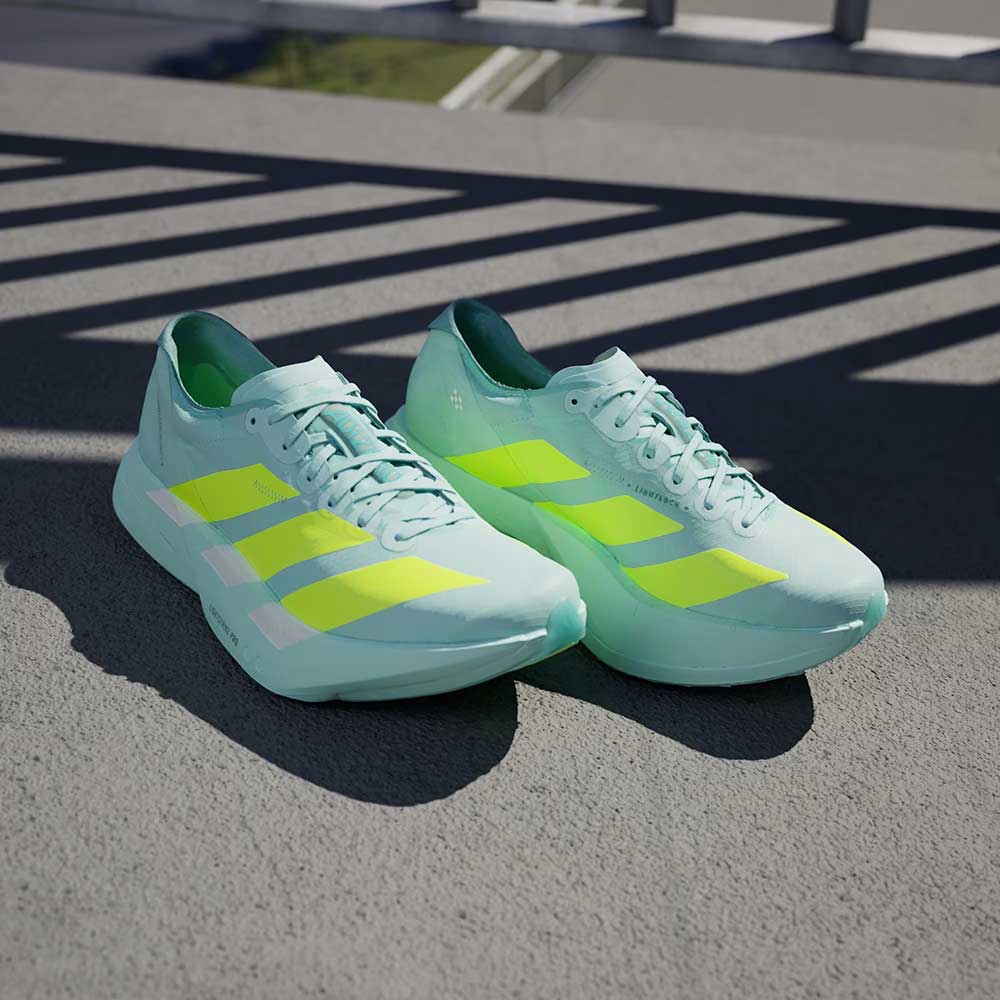 Women's Adios Pro 4 Running Shoe - Semi Flash Aqua/Lucid Lemon/Mint Ton - Regular (B)