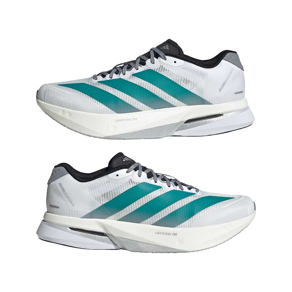 Men's Boston 13 Running Shoe - Ftwr White/Pure Teal/Grey - Regular (D)