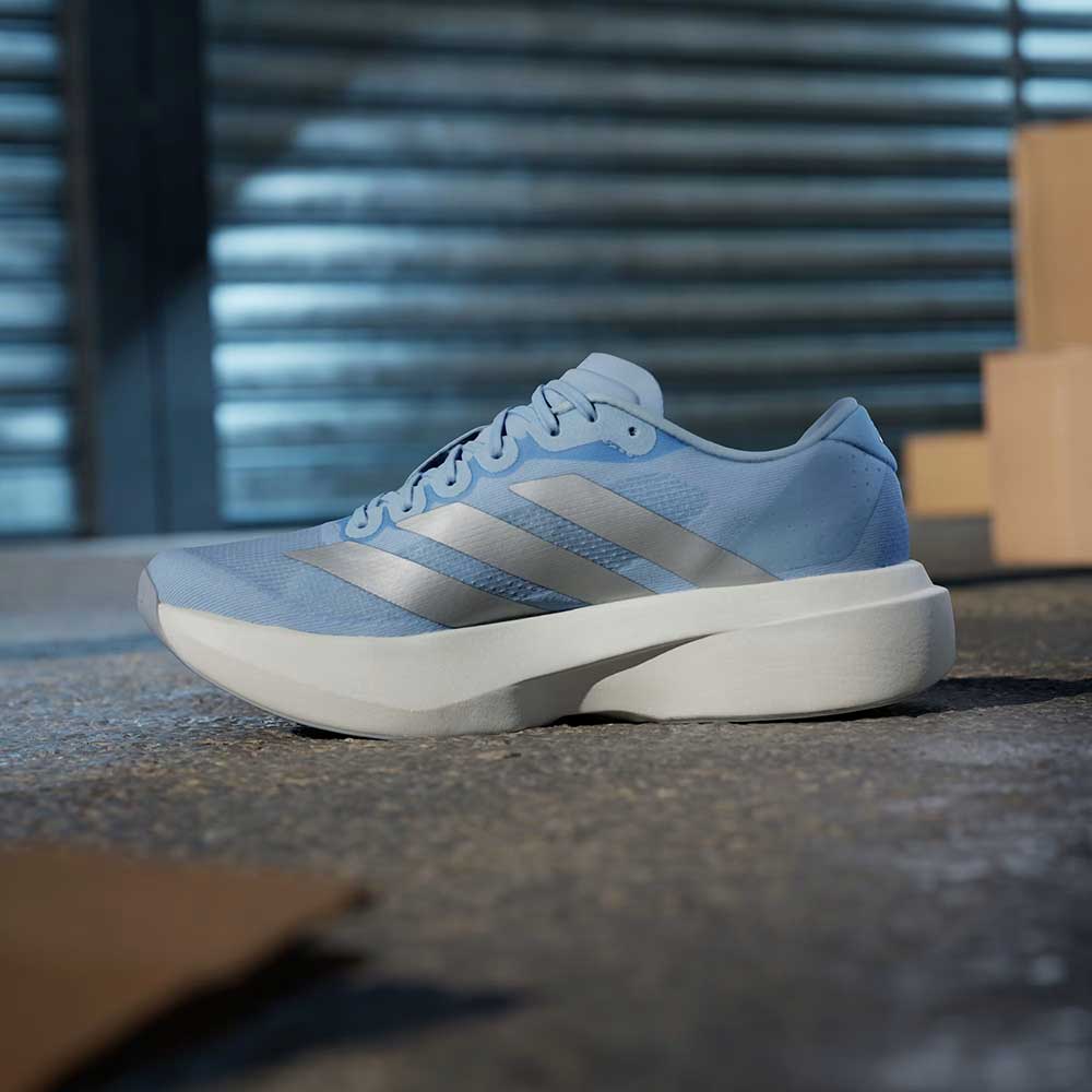 Women's Adizero Evo SL Running Shoe - Glow Blue/Silver Metallic/Cloud White