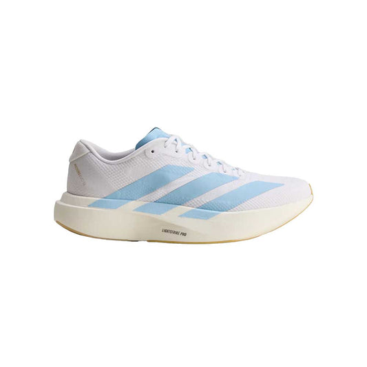 Women's Adizero EVO SL Woven Running Shoe - Footwear White/Clear Blue/Matte Gold - Regular (B)