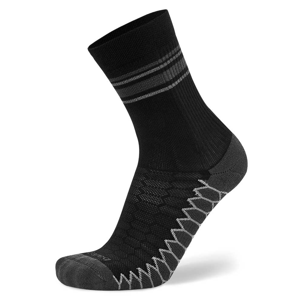 Silver Mini Crew Sock - Black