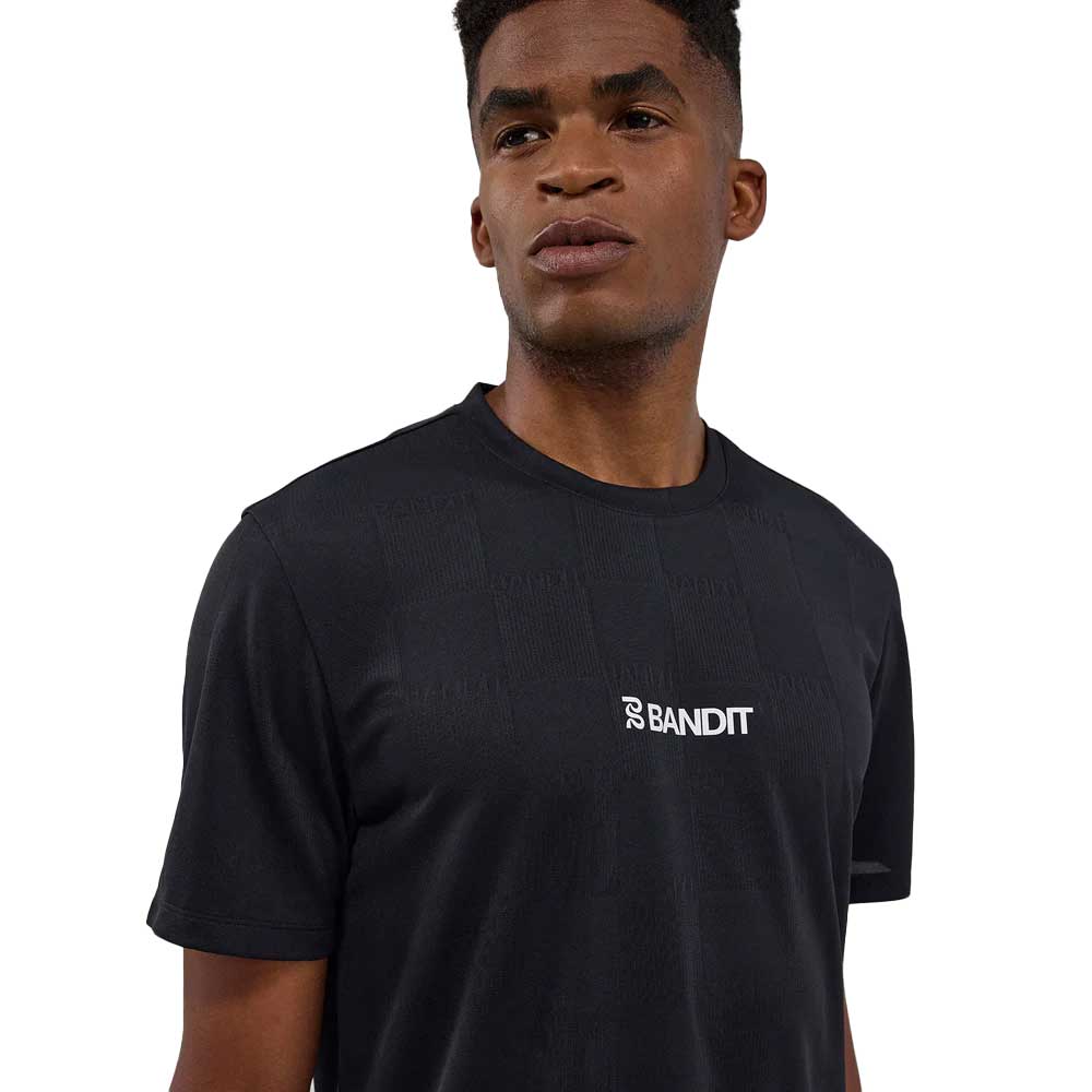Men's Bandit Cheque Jacquard Short Sleeve Performance Tee - Black/Mauve