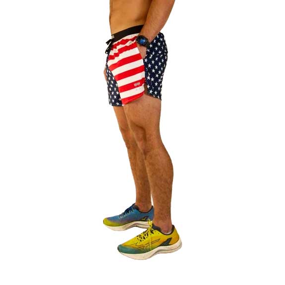 Men's USA 5" Drawstring Running Shorts - USA Flag