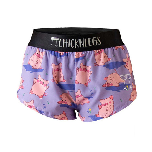 Women's Piggies 1.5" Split Shorts - Pigs in Mud