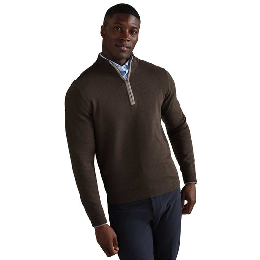 Men's Commuter 1/4 Zip Sweater - Cafe Noir