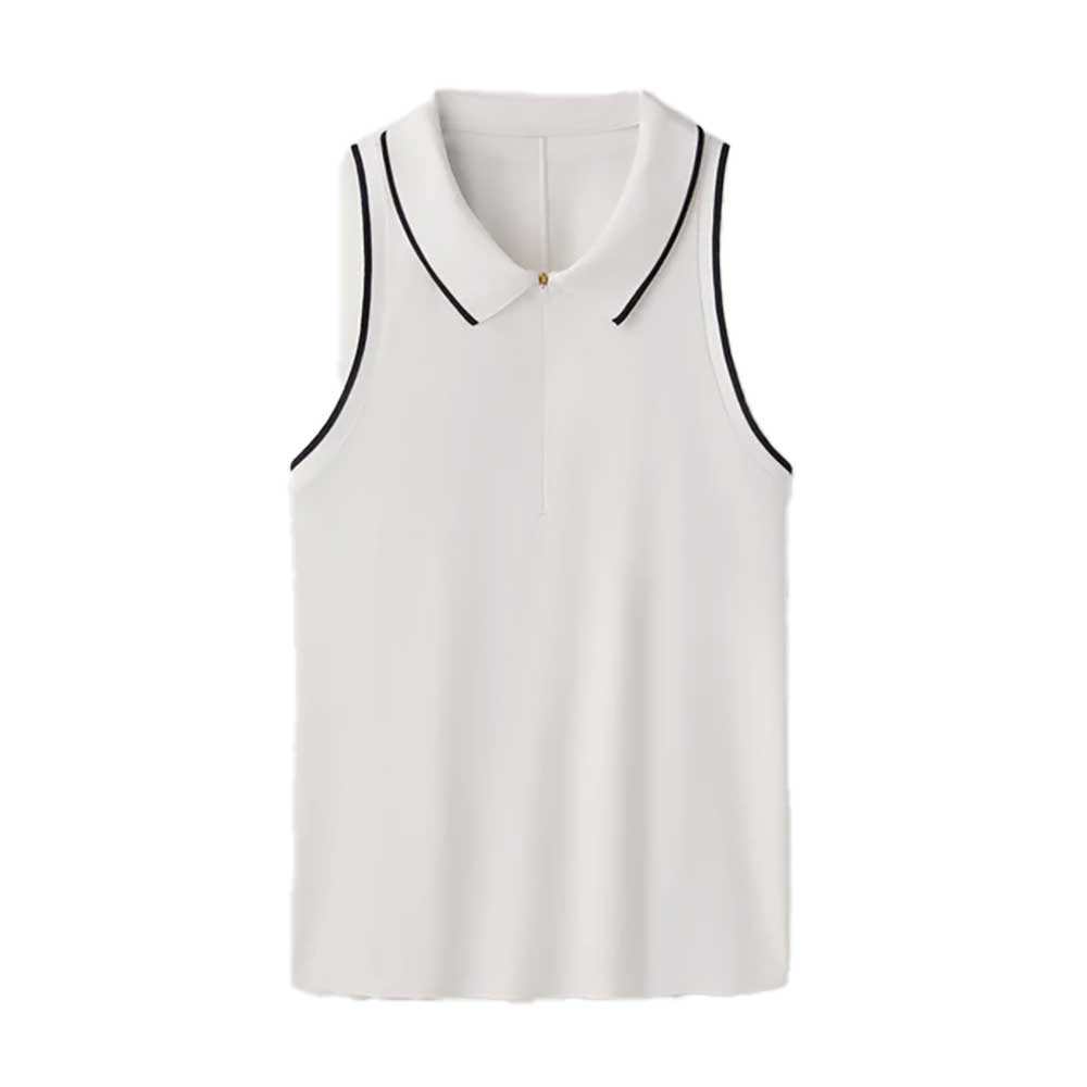 Women's Course to Court Sleeveless Zip Polo - Snow White