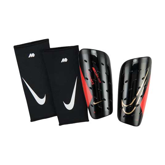 Nike Mercurial FlyLite SuperLock Shin Guards - Black/Bright Crimson/Blur