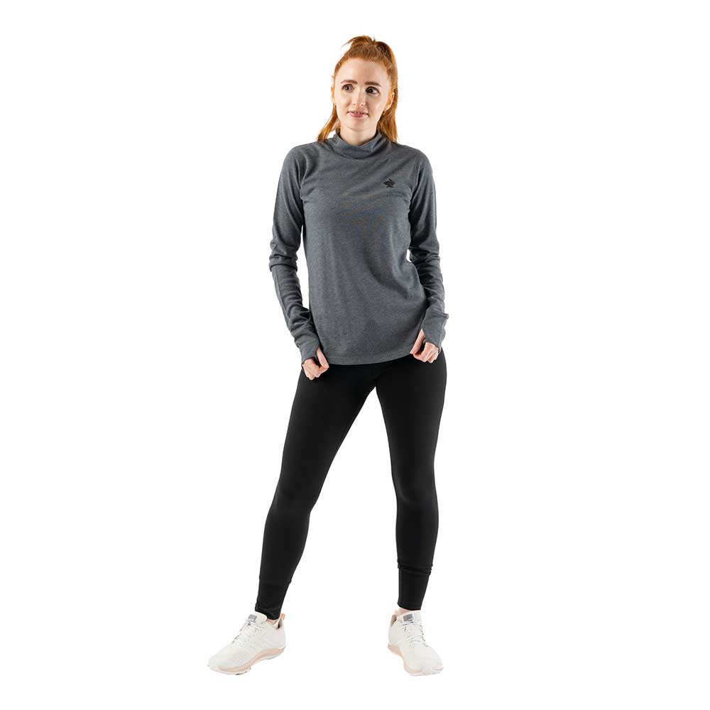 Women's Outrun Mock Neck - Charcoal