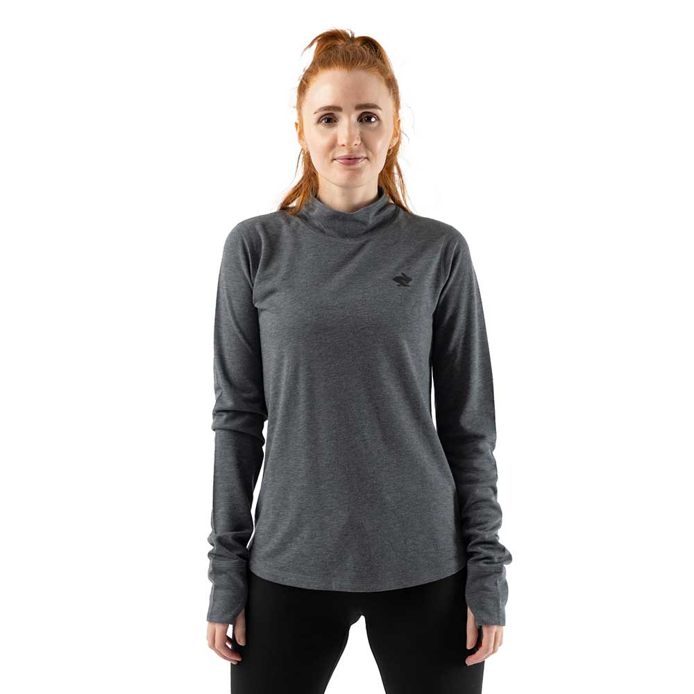 Women's Outrun Mock Neck - Charcoal
