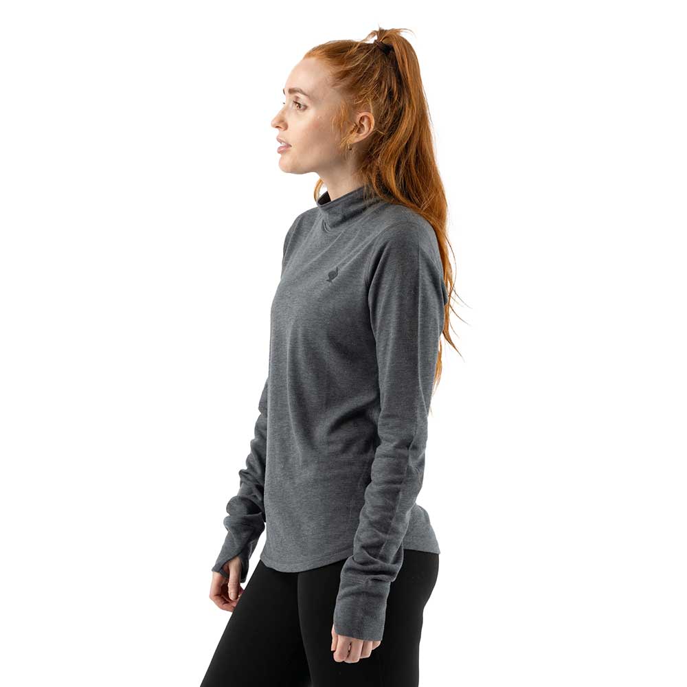 Women's Outrun Mock Neck - Charcoal