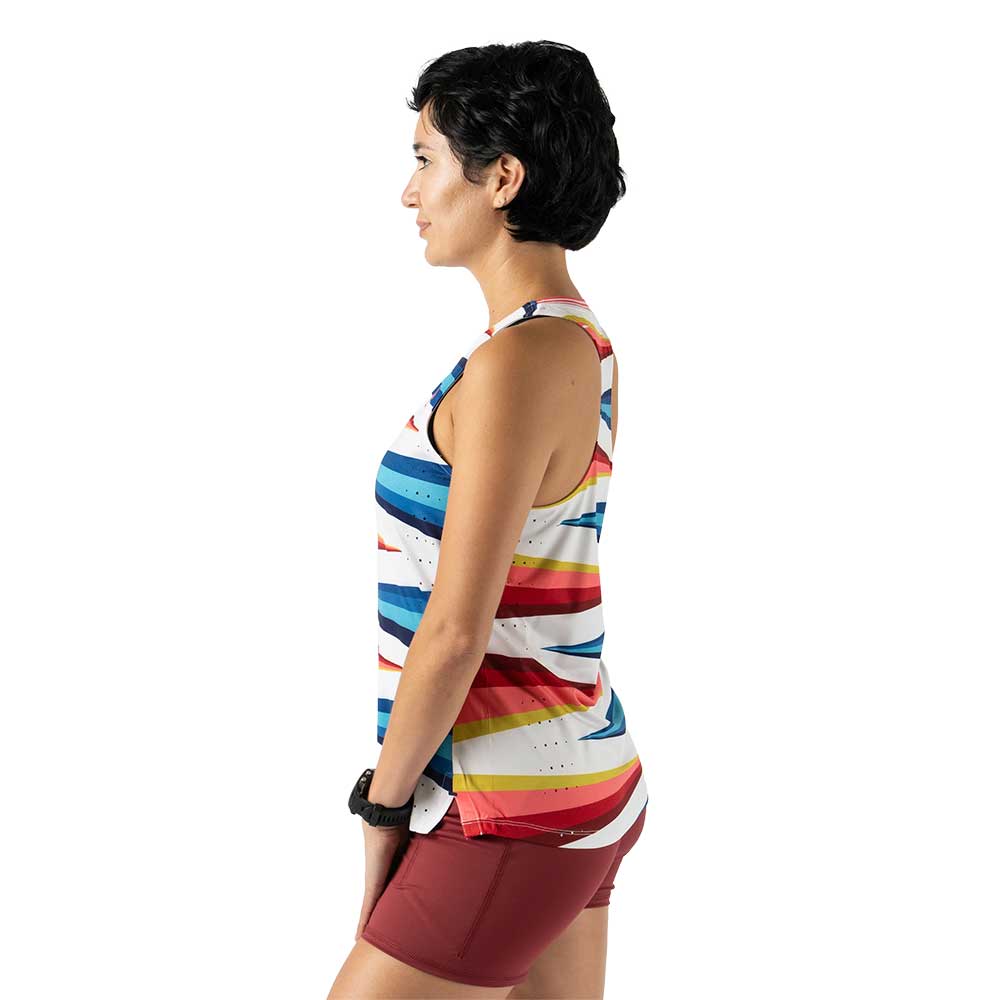 Women's Race Pace Tank - Vaporous Gray Stripe