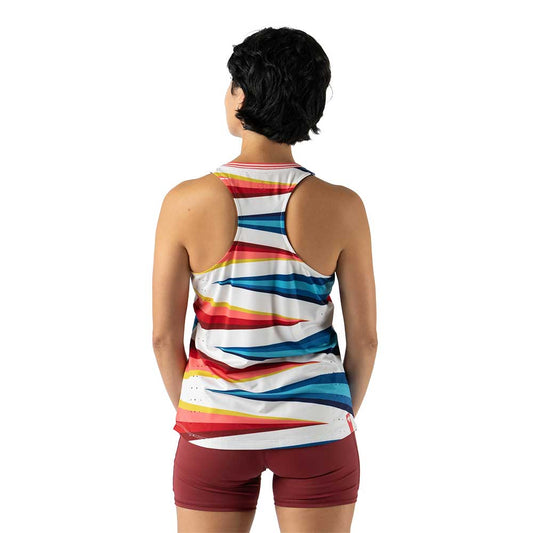 Women's Race Pace Tank - Vaporous Gray Stripe