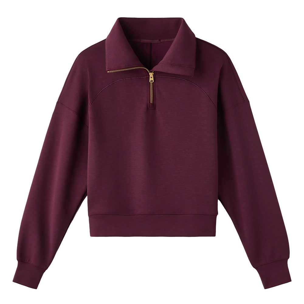 Women's DreamGlow 1/2 Zip - Bordeaux Red