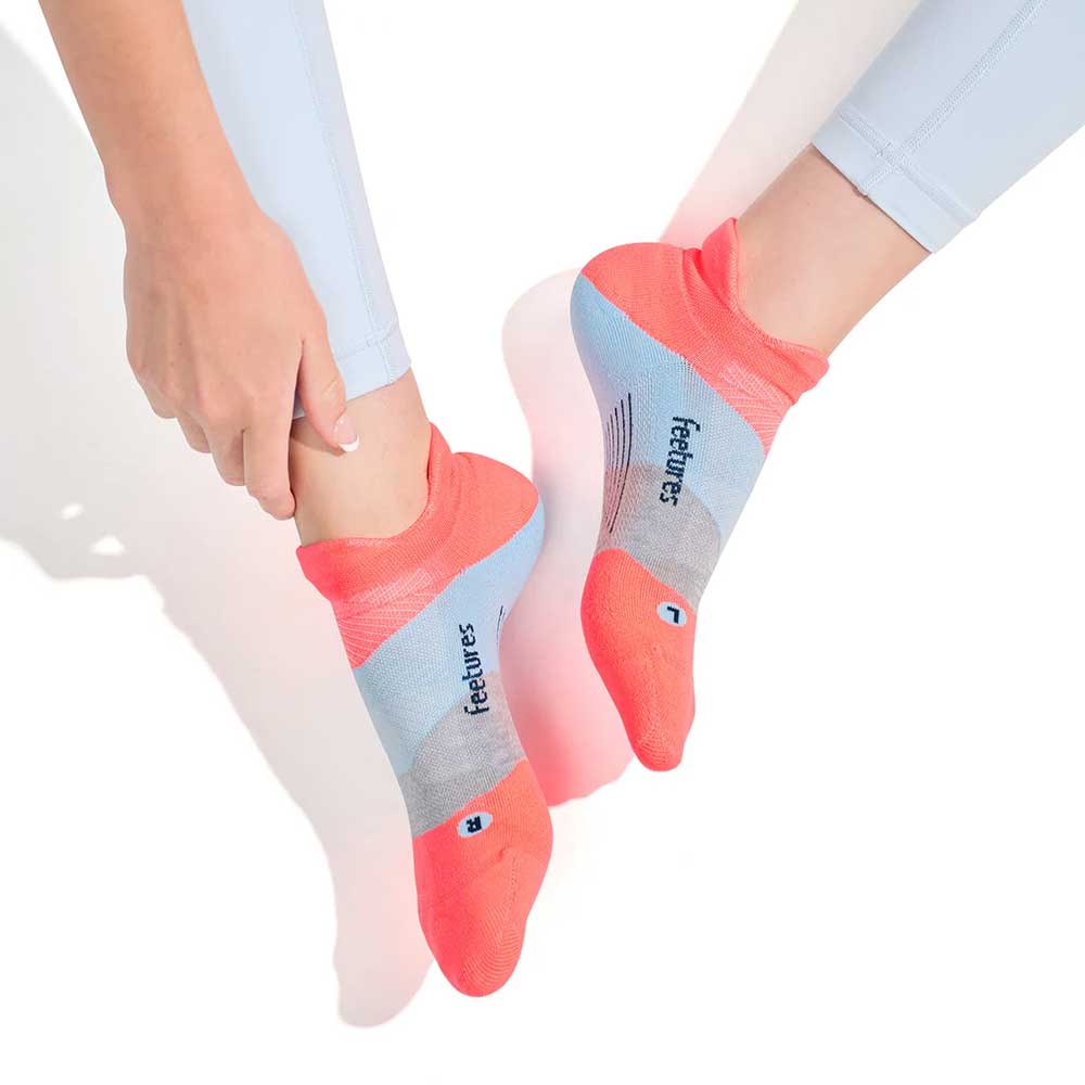 Unisex Elite Ultra Light No Show Tab Socks - Climb Coral