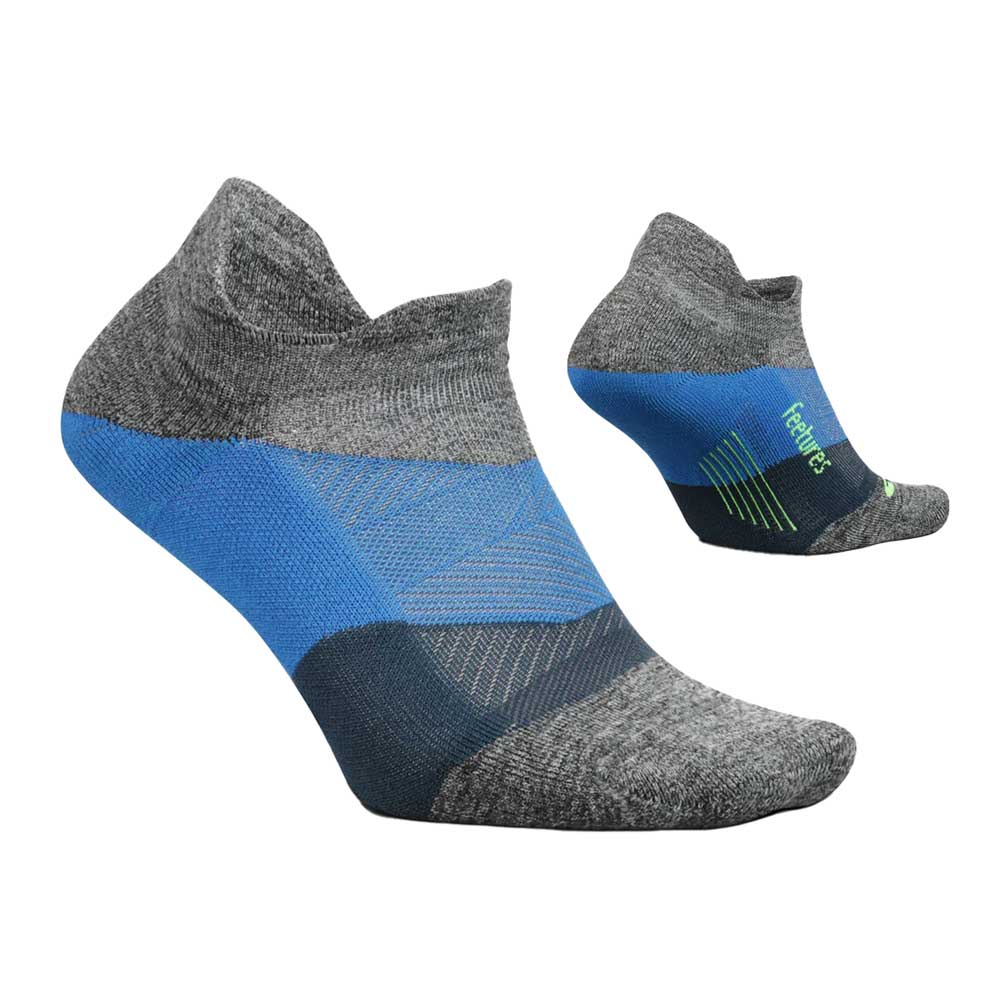 Unisex Elite Light Cushion No Show Tab Socks- Gravity Gray