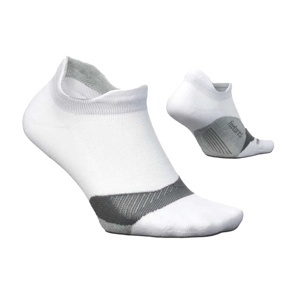Elite Light Cushion No Show Tab Sock - White S24