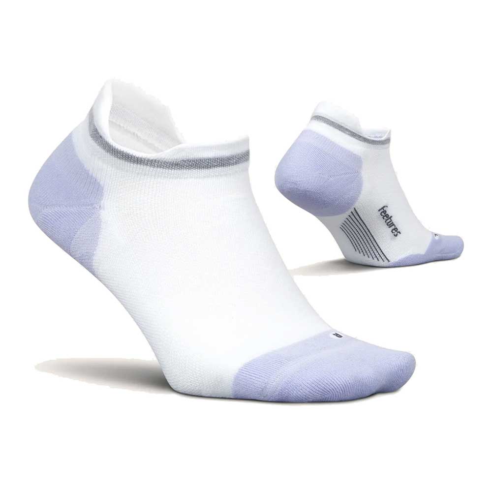 Elite Max Cushion No Show Tab Socks - White Lilatech