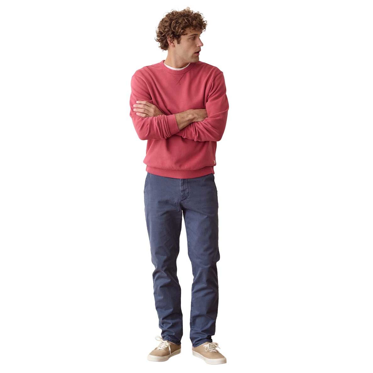 Men's Relaxed Cloud 9 Terry Crewneck - Garnet Rose